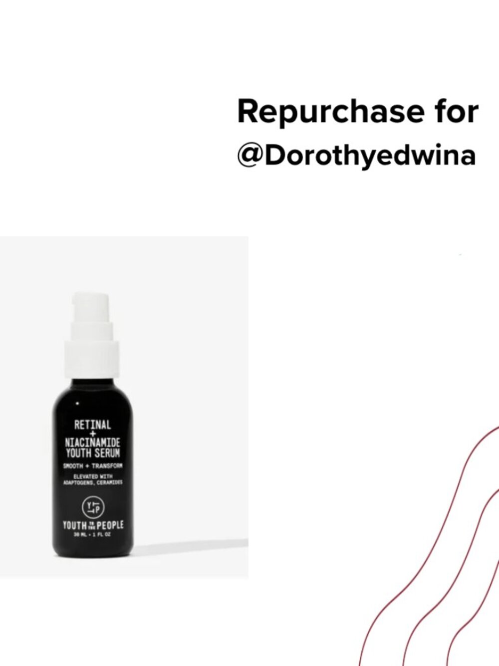 Repurchase for @dorothyedwina